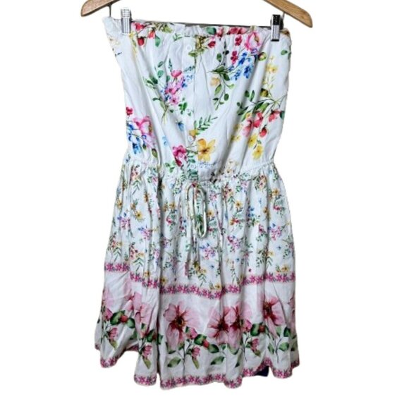 NWT New Cupshe Floral Print Tie Waist Mini Dress Size Medium w Pockets! Coverup - Picture 3 of 15